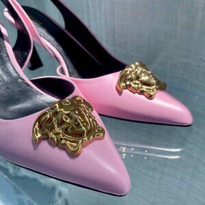 NEW VERSACE La Medusa PINK Slingback Pump Women's